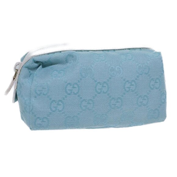 GUCCI GG Canvas Pouch Light Blue Auth - Picture 1 of 16